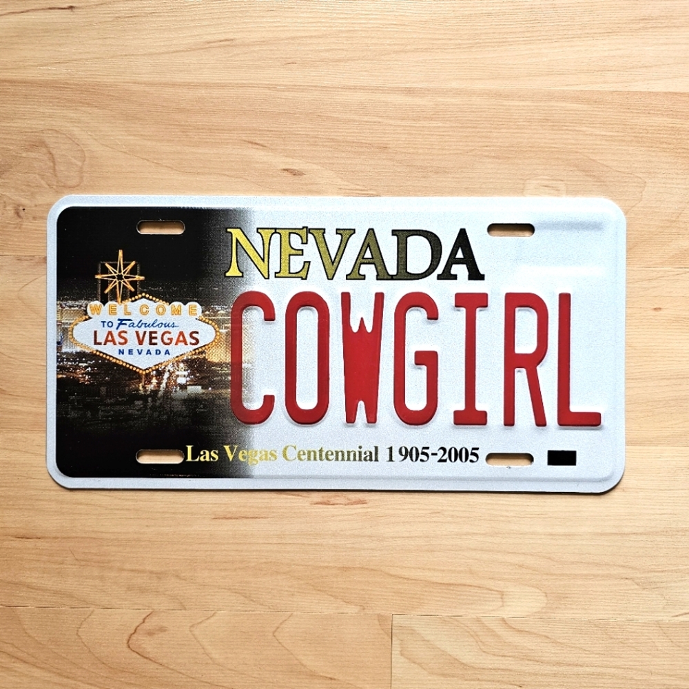 License Plate Souvenir Nevada ”COWGIRL" LV Centennial